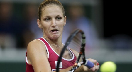 Karolina Pliskova trong trận thắng Pavlyuchenkova - Ảnh: Reuters