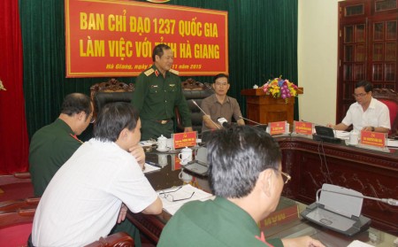 Thượng tướng Phương Minh Hòa làm việc với Tỉnh ủy Hà Giang.