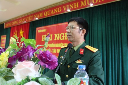 Đại tá Nguyễn Chí Thưởng phát biểu chỉ đạo lớp tập huấn.