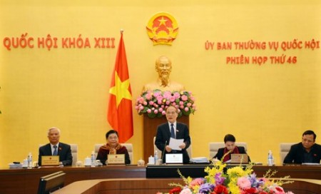 Chủ tịch Quốc hội Nguyễn Sinh Hùng  phát biểu khai mạc .