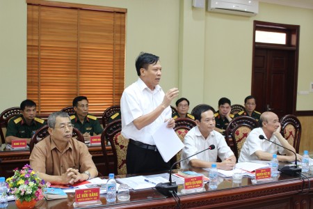 Đại tá Nguyễn Tiến Phương, Chủ nhiệm Hậu cần QK giai đoạn 2010-2020 phát biểu.
