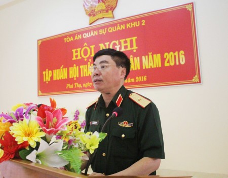 Thiếu tướng Phạm Đức Duyên phát biểu chỉ đạo hội nghị.