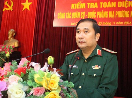 Thiếu tướng Phùng Sĩ Tấn chủ trì kết luận kiểm tra toàn diện công tác QS-QP địa phương tại Bộ CHQS tỉnh Lai Châu.