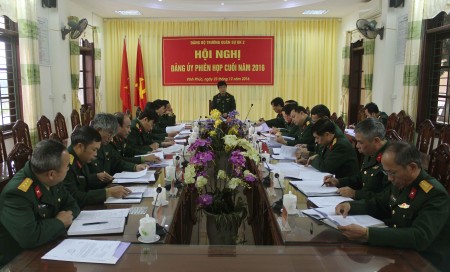 Đại tá Nguyễn Công Bính chủ trì hội nghị.