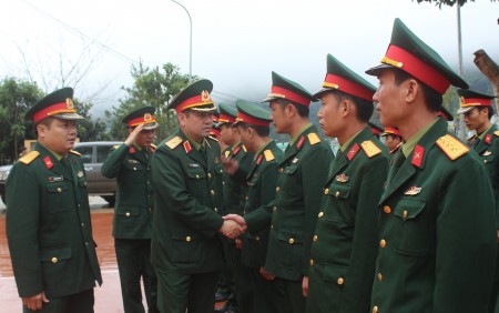 Đoàn kiểm tra và chúc tết Ban CHQS huyện Bắc Yên.