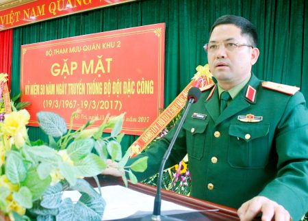 Thiếu tướng Nguyễn Hồng Thái phát biểu tại hội nghị.
